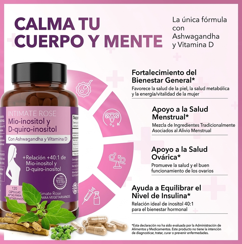 INOSITOL INTIMATE ROSE KIT DE 3 FRASCOS CON 120 CÁPSULAS