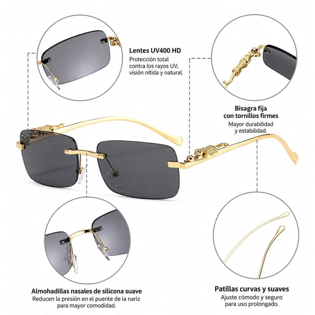 400 UV ☀️ Gafas Jaguar Rimless
